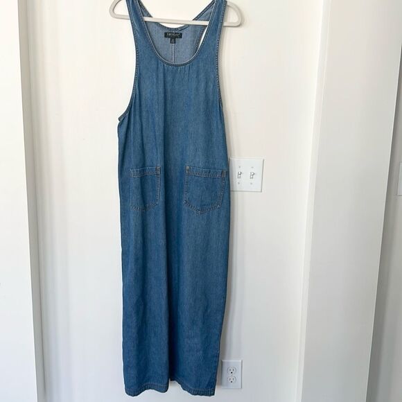 Karen Kane VTG Denim Midi/Maxi Jumper Dress  14 - Picture 1 of 10